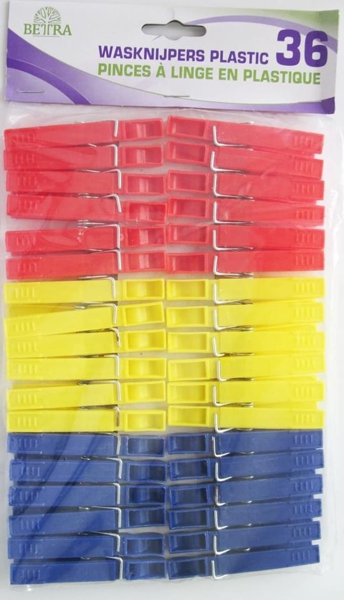 Betra Wasknijpers - Plastic 36 stuks