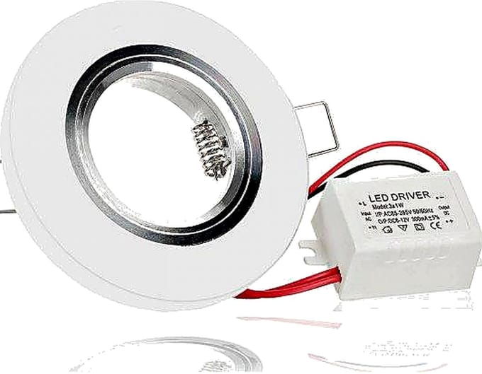 LC Light Kristal Inbouwspot Rond LED Glas Ring Warmwit 3000K – MR16 GU5.3 – IP20 – Ø89mm