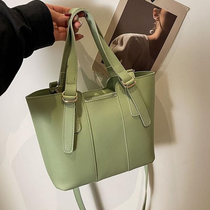 Nieuwe Dames Commuter Emmer Tas Modieuze Patchwork Casual Eénschouder Crossbody Tas voor Dames gray
