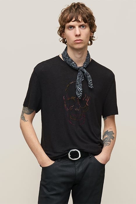 John Varvatos Ss Crew Tee - Embellished Skull Black Taglia: L | T-shirt stampate Outlet | Uomo | Nero