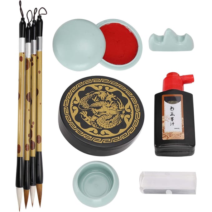 Penseel Kalligrafie Set Penselen Herhaald Gebruik Student Beginner Oefening Praktische Versie beige