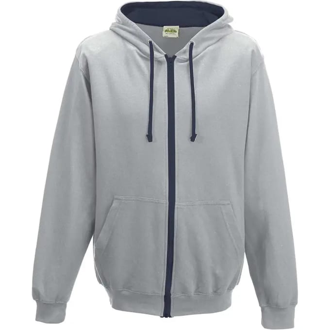 Gecontrasteerde hoodie met rits Just Hoods Varsity