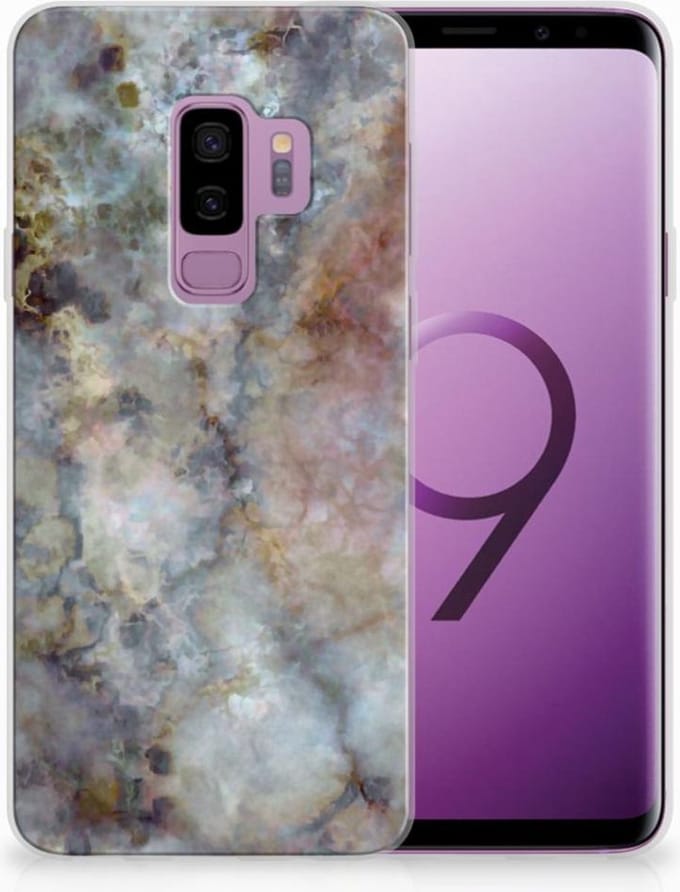 Samsung Galaxy S9 Plus TPU Siliconen Hoesje Marmer Grijs