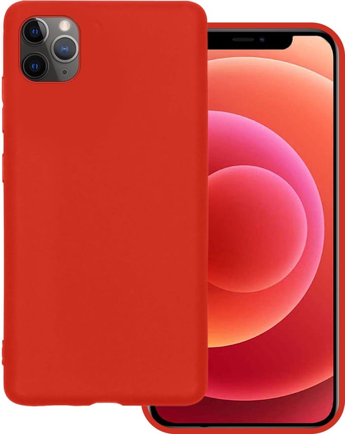 Hoesje Geschikt voor Apple iPhone 11 Pro Max - Sterk & Shockproof - Hoes Cover - Siliconen Case - Rood