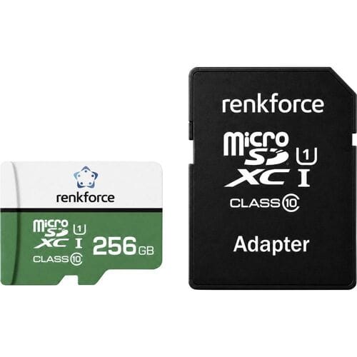 Renkforce RF-mSDC-256GB microSDXC-kaart 256 GB Class 10, UHS-Class 1, UHS-I Incl. SD-adapter