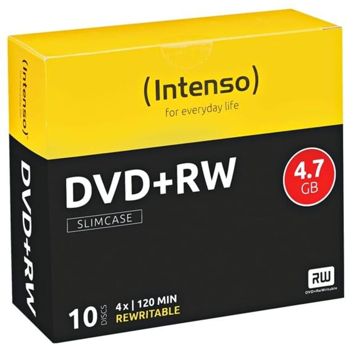 Intenso 4211632 DVD+RW disc 4.7 GB 10 stuk(s) Slimcase Herschrijfbaar
