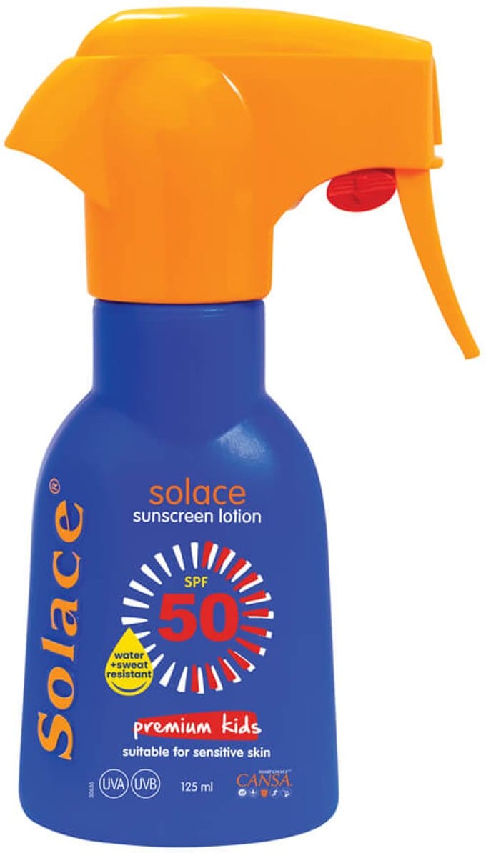 Solace SPF50 125ml Zonnebrand Spray – Premium en Kids