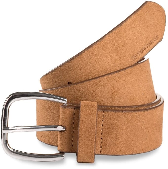 Tom Tailor - TTJESSICA suède riem met afgeronde gesp - Maat 75 - light cognac