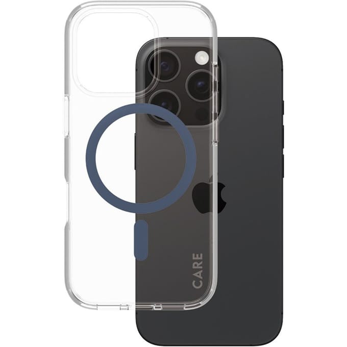 CARE by PanzerGlass Flagship Case - Transparant Urban Combat w. - Blauw MagSafe iPhone 16 Pro