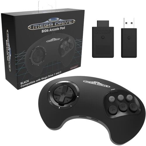 Retro-bit BIG6 2,4GHz Wireless Arcade Pad-Zwart (Diversen) Nieuw