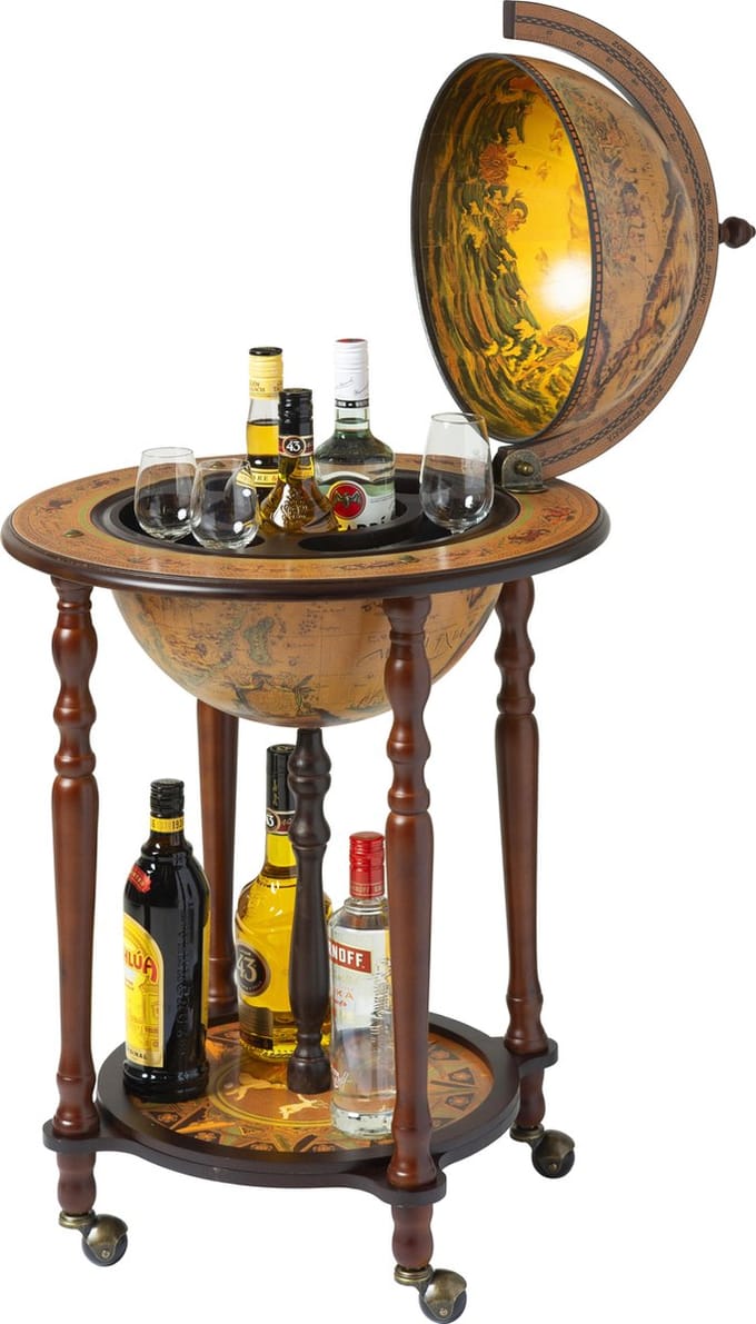 Brulo Wereldbol Globe Globebar Amundsen barglobe