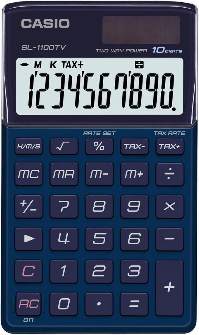 Draagbare Rekenmachine met Metalen Behuizing en Groot Display