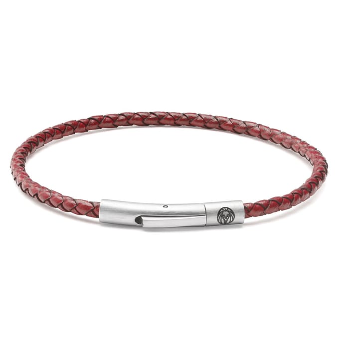 Lucleon - Heren - Leer Armband - Rood