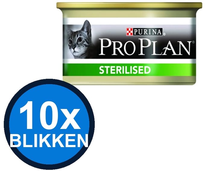 10x Pro Plan - Cat Pate Sterilised Zalm & Tonijn - Kattenvoer Natvoer - 85 g