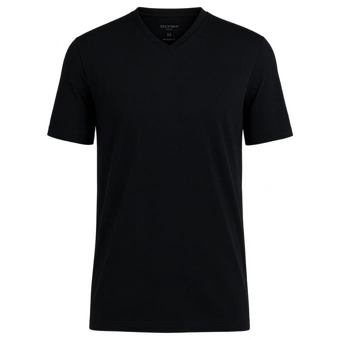 T-shirt met geribde V-hals in een set van 2 stuks