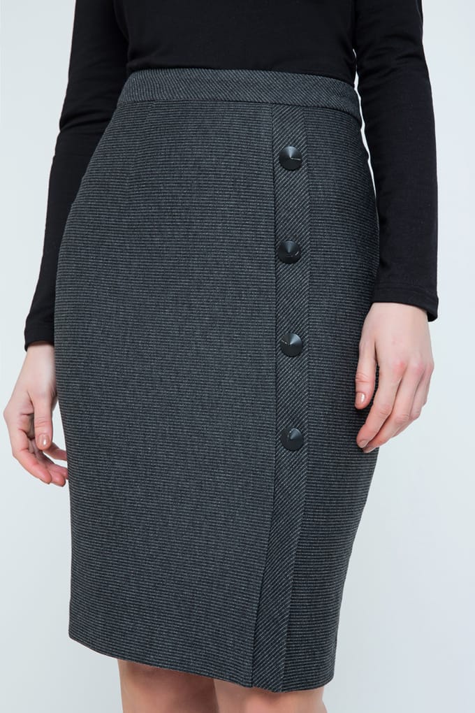 Elegante gestreepte kokerrok