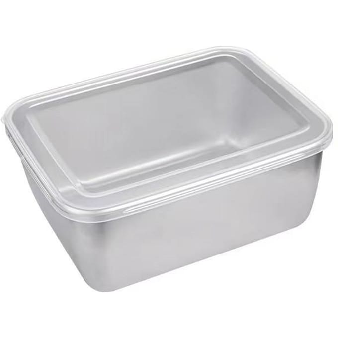 Réfrigérateur en acier inoxydable, boîte de conservation des aliments, Bento de fruits, boîte de rangement hermétique de la viande, conteneur de stockage de cuisine, stockage des aliments argenté