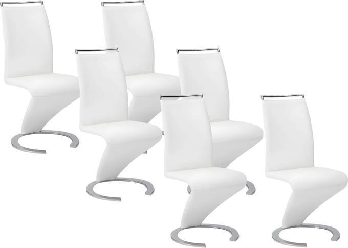 Vente-unique Set van 6 stoelen TWIZY - Wit kunstleer