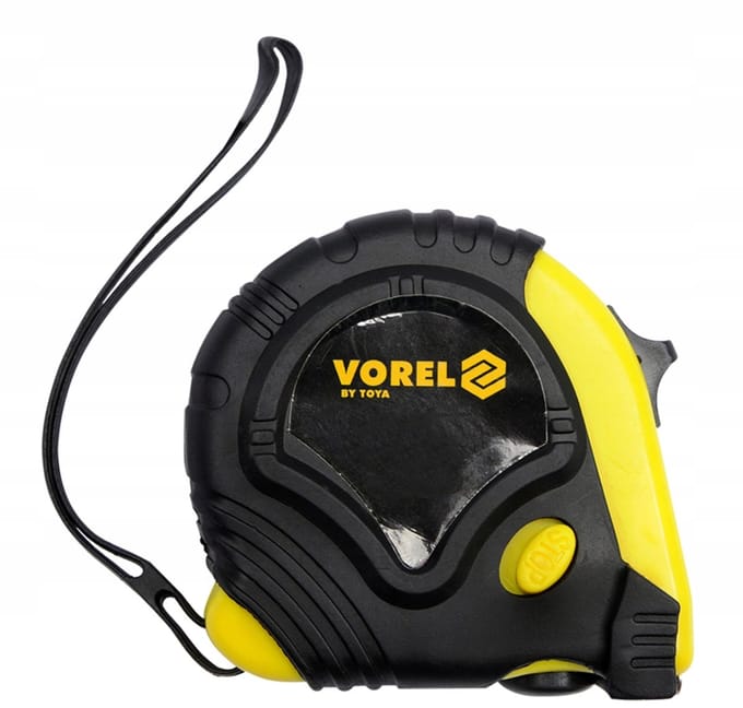 Vorel Rolbandmaat 3m x 16mm met Rubberen Omhulsel