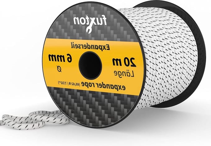 Elastisch Touw 6 mm 20 m Zwart-Wit - Ideaal voor Tenten, Trampolines en Camping