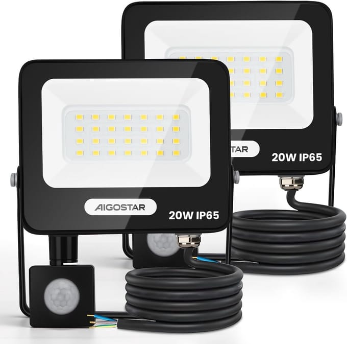 20W LED Buitenlamp met Bewegingssensor, 1650 Lumen, IP65 Waterdicht, 4000K Daglicht Wit