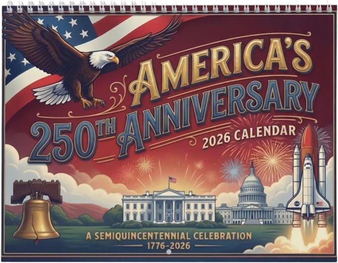 Wandkalender 2026 - Jaarplanner Decoratie - Tijd Beheren - Patriottisch Kunst Design - 30 x 22 x 2 cm
