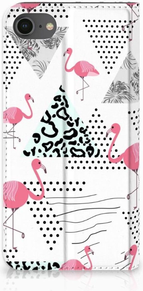 Book Case voor iPhone 7 | 8 | SE (2020) | SE (2022) Hoesje maken Flamingo Triangle