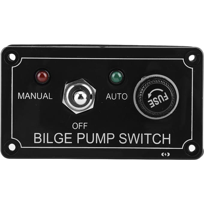12V DC LED Indicator Bilgepomp Schakelpaneel Handmatig Uit Auto voor Boot Marine gray
