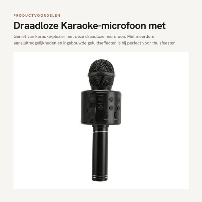 Dailygoods- Microfoon Draadloos - Karaoke Microfoon - Bluetooth Microfoon - Microfoon met AUX - Microfoon met USB - Helder Geluid