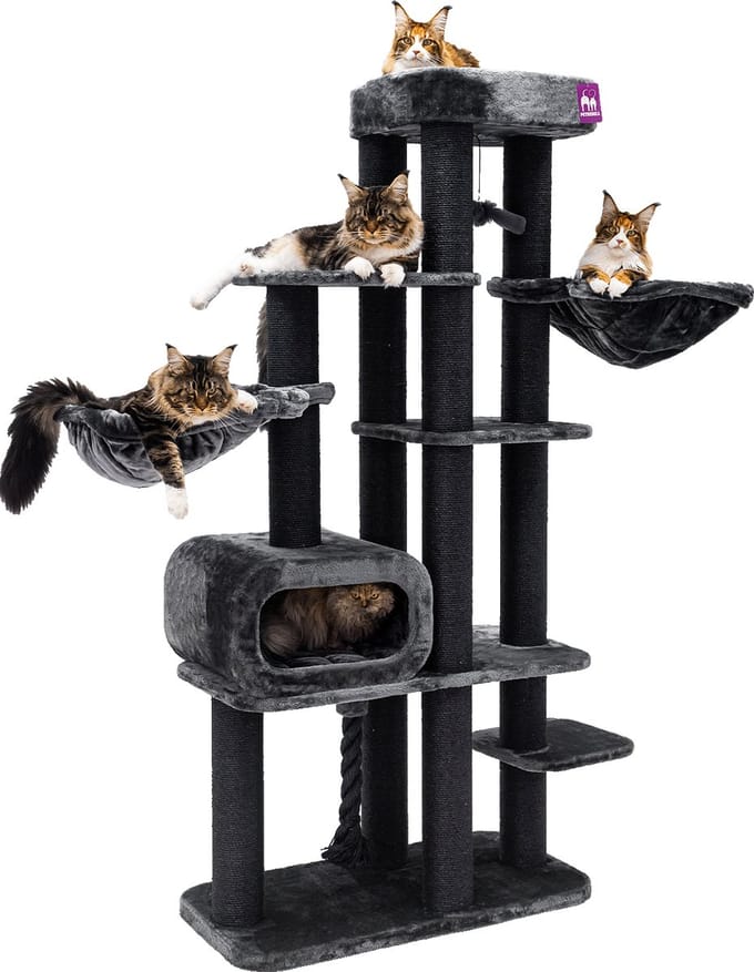 Petrebels Interstate 199 Krabpaal XXL - Pepper - Design Krabmeubel - 12 cm Dikke Stammen