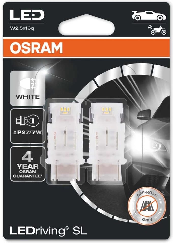 Osram P27/7W LED Retrofit Wit 12V W2.5x16q 2 Stuks