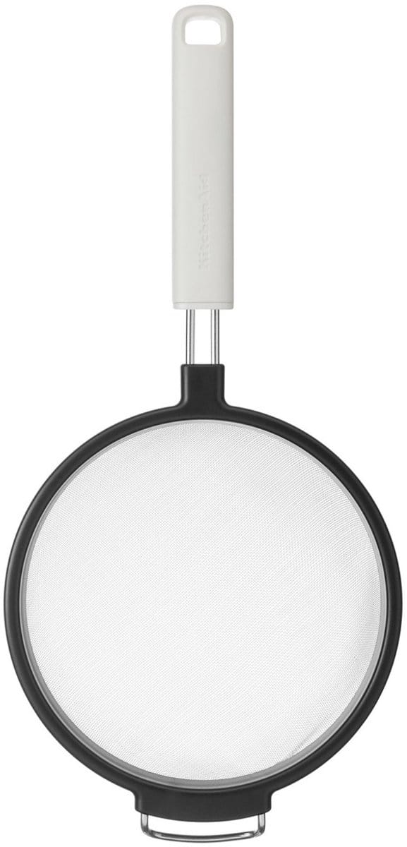 Zeef met Handvat, Bolzeef, 17 cm, Kunststof/RVS, Wit - KitchenAid