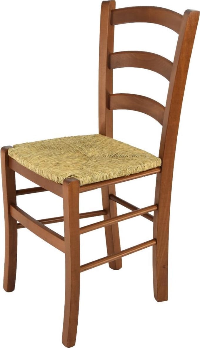 Tommychairs Venice - Eetkamerstoel - 1 Stuk - Licht Walnoot - Rotan