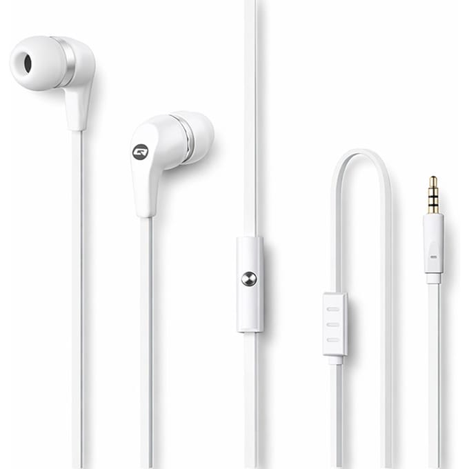 Qoltec-hoofdtelefoon met microfoon |   Wit |   1,2m platte kabel