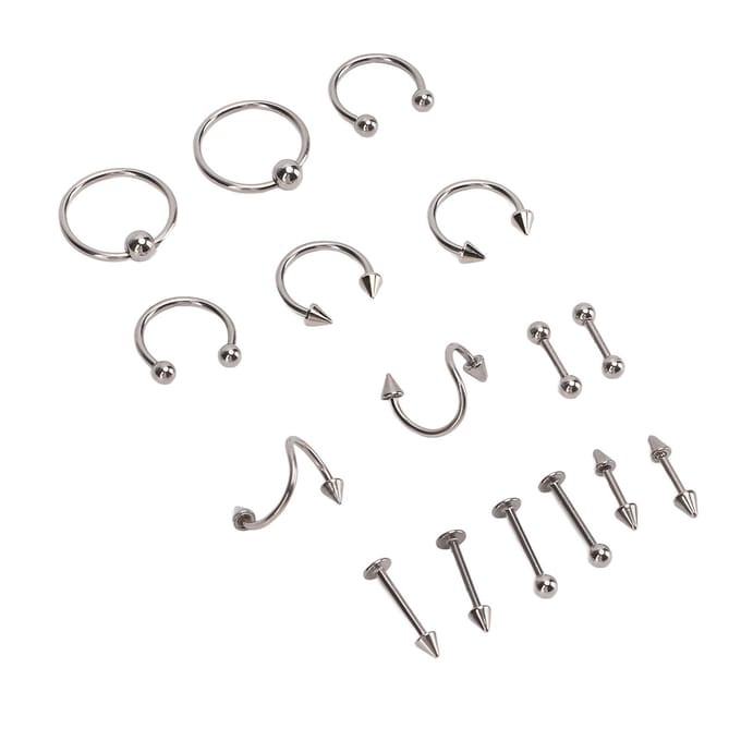 Ensemble de clous de nez Acier Inoxydable Exquis Formes Différentes Sûr Lissage Surfaces Polies Nez or