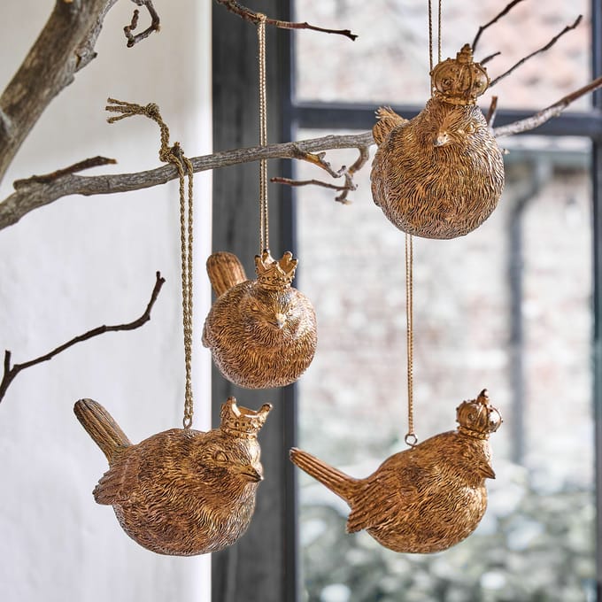 LOBERON Hanger set van 4 Dottica antiekgoudkleurig