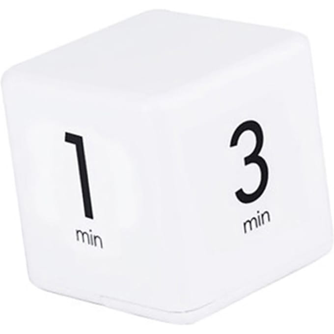 Draagbare Kubus Timer Digitale Keukentimer Aftelalarm 15 20 30 60 Minuten Flip Timer met Digitaal Display Tijd 1-3-5-10 wit