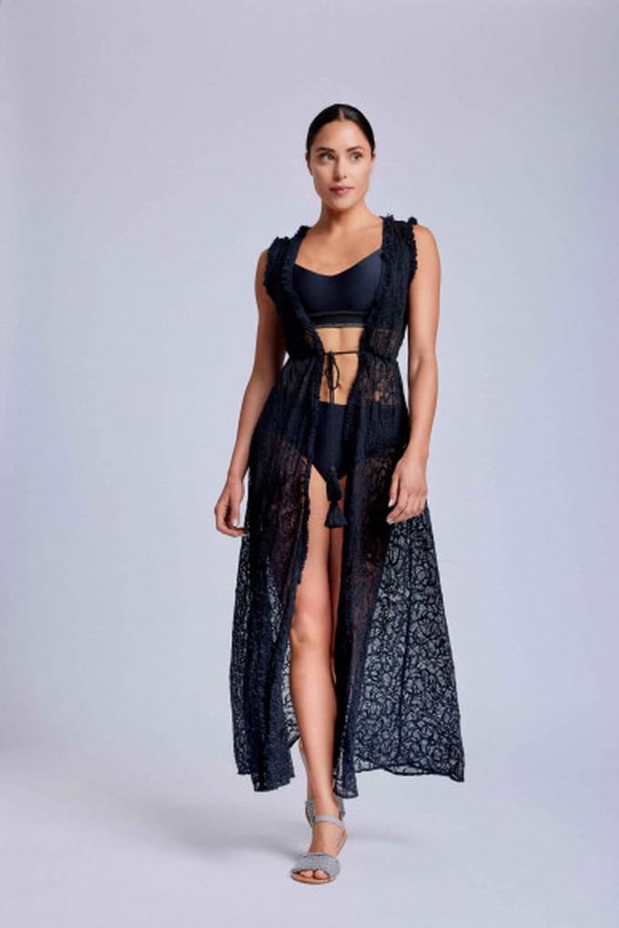 David Minimal Ceci Caftan Zwart L