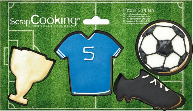 ScrapCooking Koekjesuitstekers Voetbal set/4