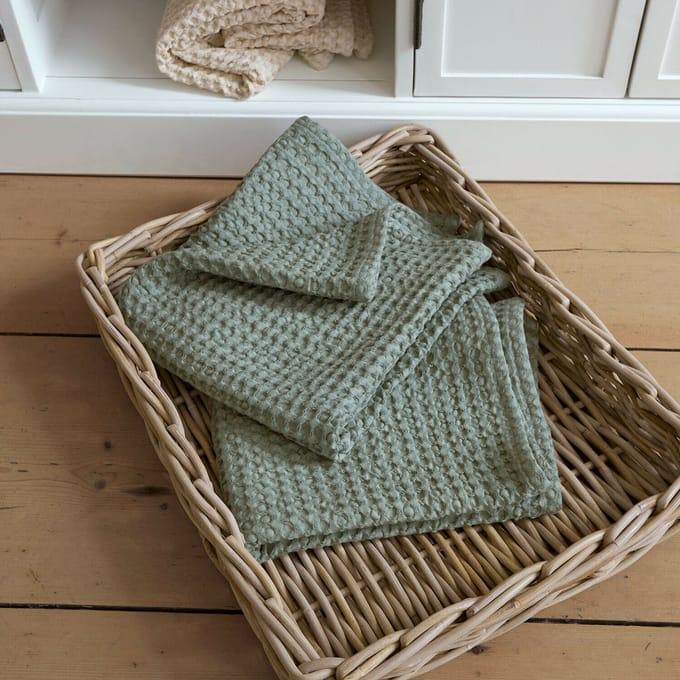 LOBERON Handdoek set van 2 Maralei groen
