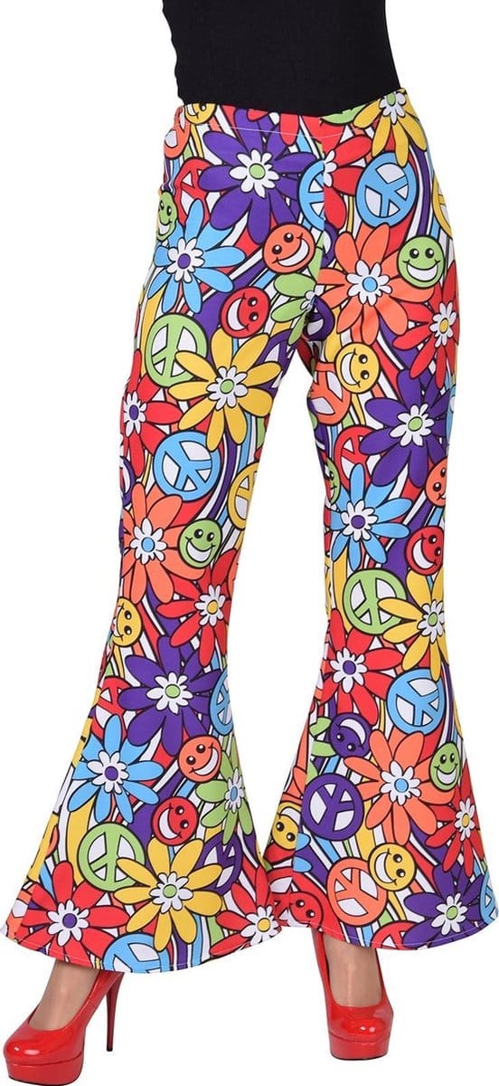 Magic Design Hippiebroek Hippie Smile Dames Polyester Maat L