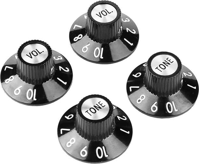Fender 54521049 Volume- en Toonknop Set voor '72 Tele Custom - Zwart