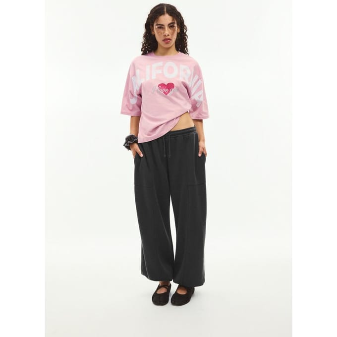 Stradivarius Barrel joggingbroek van sweatstof met stoppers  Donkergrijs S