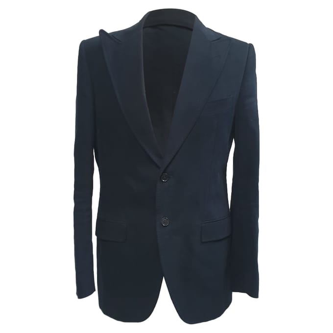 Dolce & Gabbana single-breasted blazer met zakken in marineblauw katoen