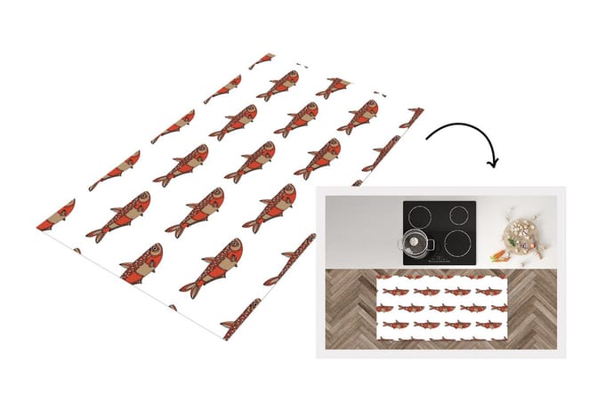 Keukenloper - Loper keuken - Design - Vis - Karper - 120x60 cm - Keukenloper vinyl