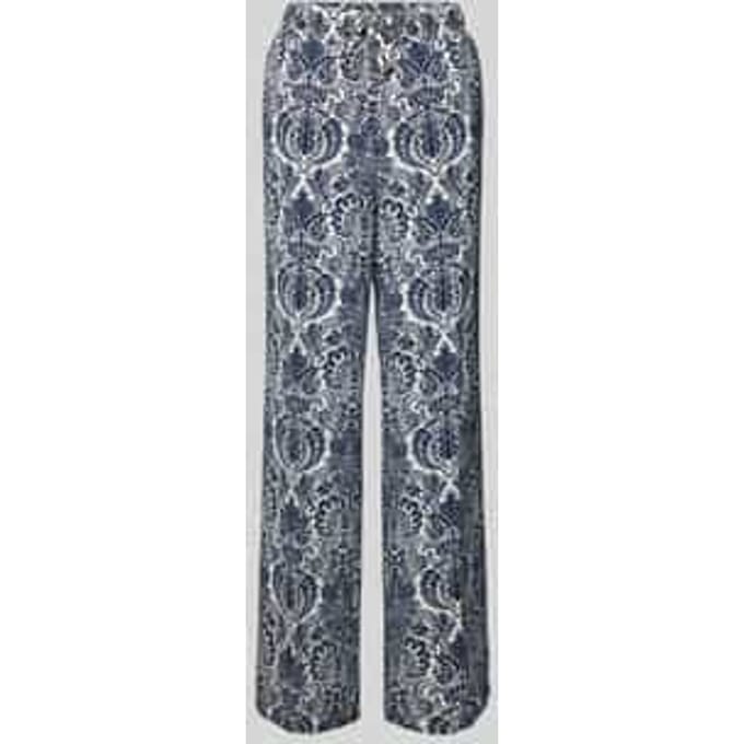 Wide leg stoffen broek met tunnelkoord, model 'AVRIL'