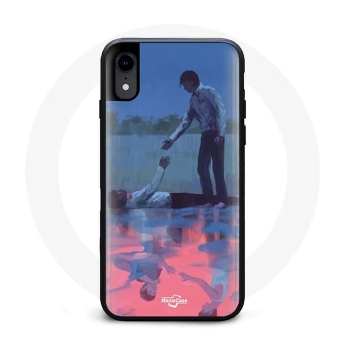 Coque - Maniacase - Iphone X - Squid Game - Seong Gi Hun & Cho Sang Woo - Silicone Noir noir