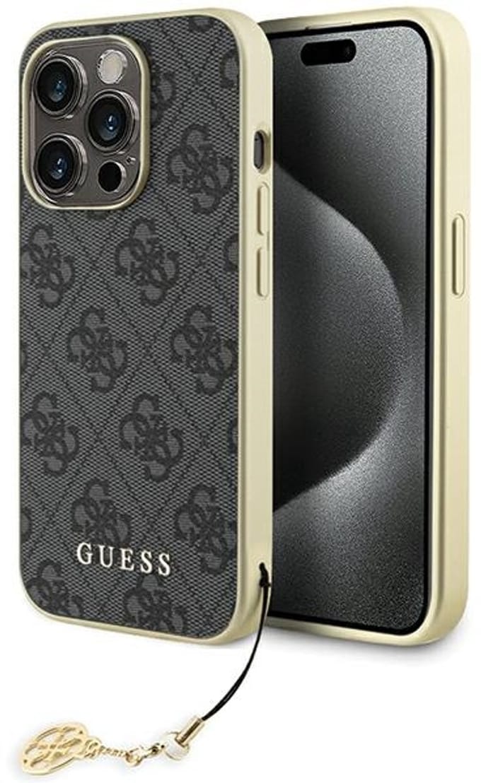 GUESS GUHCP15LGF4GGR iPhone 15 Pro 6.1" gray/gray hardcase 4G Charms Collection