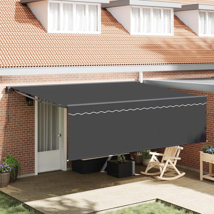 vidaXL - Uitschuifbare - luifel - Antraciet - 450 - × - 350 - cm