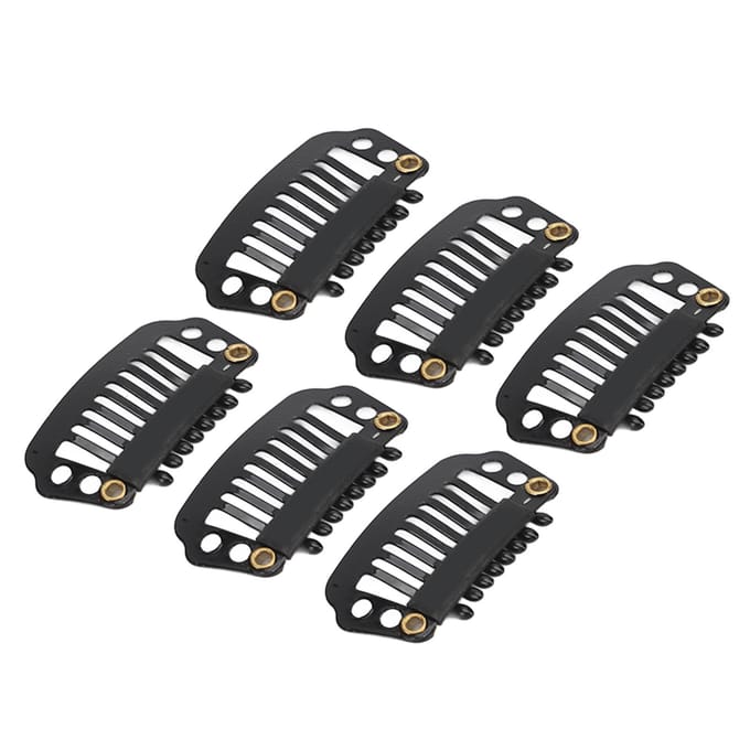 100 STKS Pruikclips Onzichtbaar Winddicht 8 Tanden Haarverlenging Clips voor Hoedbevestiging Zwart black